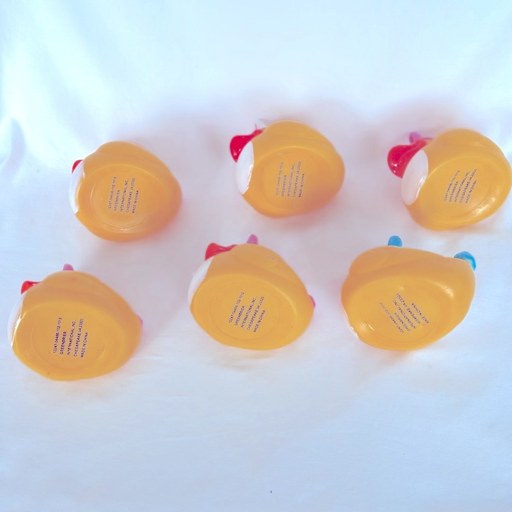 NWOT Set Of 6  Easter Rubber Duck With  Bunny Ears - Picture 5 of 8